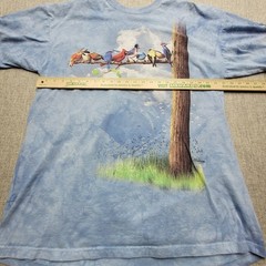 VTG AOP The Mountain T-Shirt Tie Dye Birds on Tree Branch Unisex Adult Size 2XL