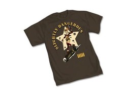 DC BOMBSHELL HARLEY QUINN SLIGHTLY DANGEROUS – BROWN Adult T-Shirt – S-2XL