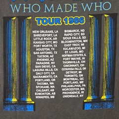 ACDC Shirt MENS Small BLACK CASUAL WHO MADE WHO CONCERT 86 TOUR ROCK MUSIC NWT