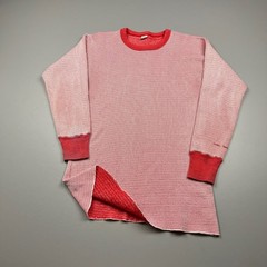 Hanes Thermal Shirt Mens L/XL Red White Waffle Knit Long Sleeve VTG 70s 2-Tone