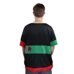 VTG Colorblock Afrocentric Patch Shirt XL Streetwear Drawstring Hip Hop 90s Y2K