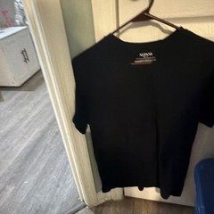 Alfani Men’s Black Solid Crew Neck Short Sleeve T-Shirt Regular Size M