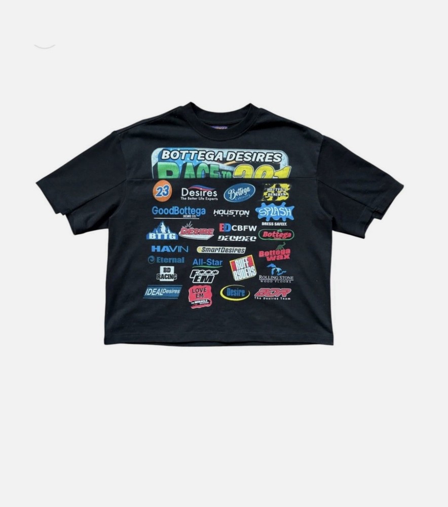 Bottega Desires race t shirt black size small NWT