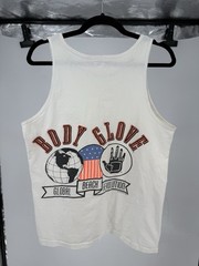 Vintage 90s Body Glove USA Tank Top T-Shirt Medium White Global Beach Revolution