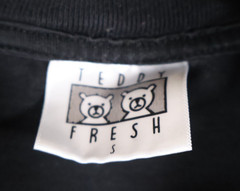 Teddy Fresh T-Shirt Men’s Small Black Embroidered Bear Logo Streetwear Crewneck