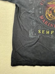 USMC United States Marine Corps Semper Fi Black T Shirt XL Made in America