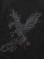 Niepce Japanese Streetwear Embroidery T-shirt Rebirth of the Phoenix Graphic Tee