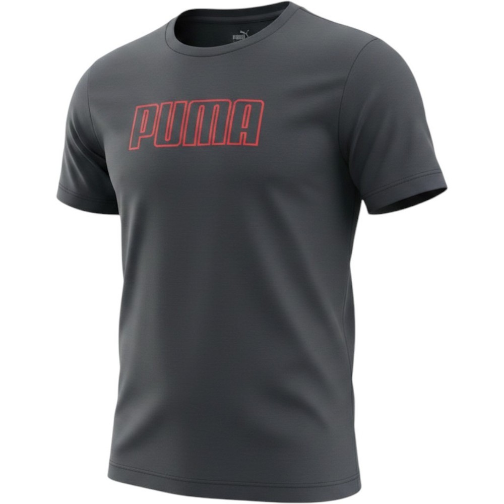 Puma Mens Clothing Short Sleeves Size XL Dark Navy Blue With Red Logo