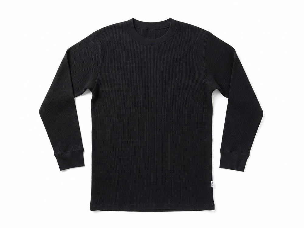 Vintage Pro Club Heavyweight Thermal Shirt Mens Medium Black Long Sleeve Cotton