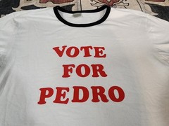 Napoleon Dynamite Vote For Pedro T-Shirt White Movie Mens Sz Medium GUC