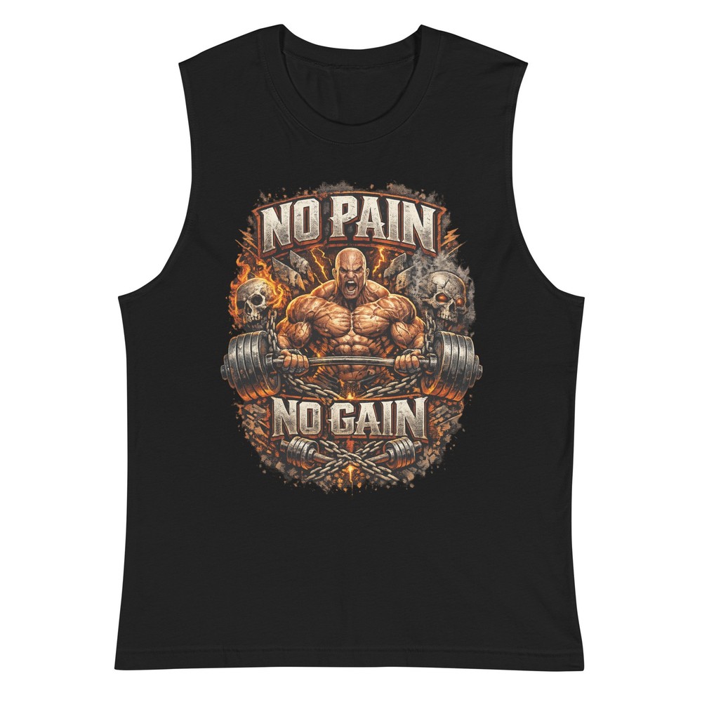 No Pain No Gain Gym T-Shirt | Bodybuilding Fitness Tee | Muscle Shirt