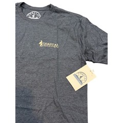 Coastal Outfitters Mens T-Shirt Medium Charcoal Grey American Flag Graphic NWT
