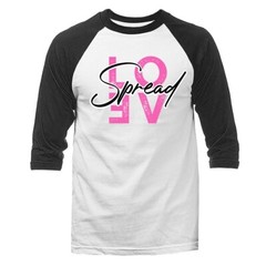 Spread Love Christian Religious God Bible Church Jesus Christ 3/4 Sleeve Raglan