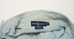 Vintage Ralph Lauren Blake Shirt Mens Medium Blue Light Wash Denim Pony