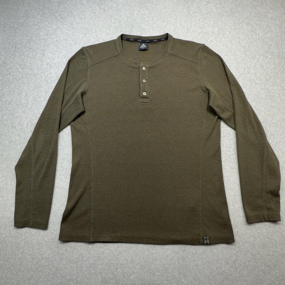 Kuhl Enticer Henley Shirt Men Medium Green Thermal Long Sleeve Stretch Baselayer