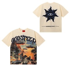 Summer New Style Skull Rock Band Letter Print Short-sleeved T-shirt GOD1
