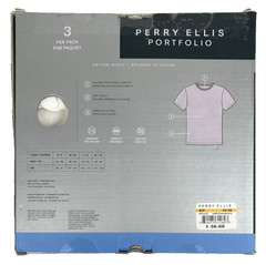Perry Ellis Portfolio 3 Pack White Crew Neck T-Shirts Soft Touch Size S NWT