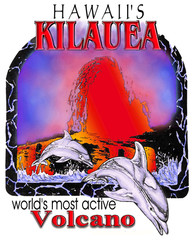 NEW Hawaii Kilauea Volcano : “DTG” PRINT On 100% COTTON WHITE T-Shirts Size LGE