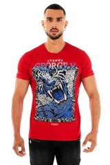 Avenue George V Paris T-Shirt Lion Men’s Red Tee Rhinestone Fitted XL 2XL 3XL