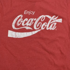 Coca-Cola Mens Enjoy Coca-Cola Distressed Print Heather Red Coke Shirt New M-3XL