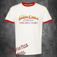 Santa Carla California The Lost Boys Men’s Ringer Red Size S to 3XL