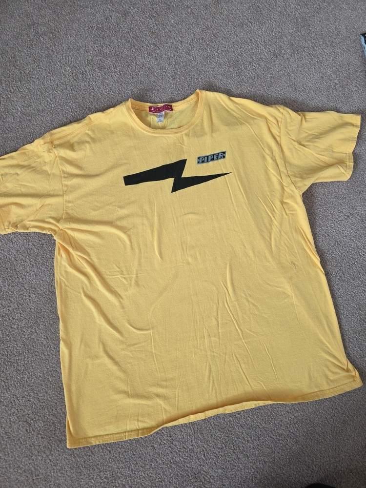 Jet A-1 Red Canoe Piper Cub T-Shirt Mens 2XL Yellow Black Bolt