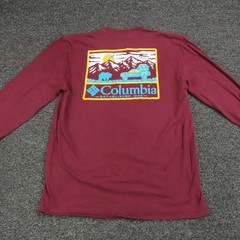 Columbia Shirt Mens Size Large Red Maroon Long Sleeve Casual Outdoors