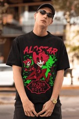 Anime Alastor Hazbin Hotel Graphic Black T-Shirt Size S-5XL