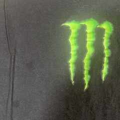Monster Energy Drink Logo T-Shirt Men’s Size XL Black Double Sided *Grease Spots