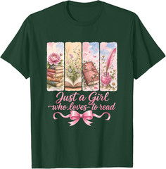 Just A Girl Who Loves to Read Floral Book Lover Unisex T-Shirt