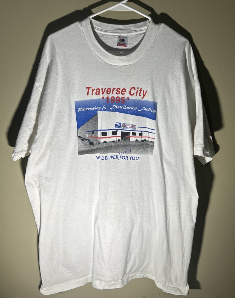 Vintage 1995 United States Post Office T-Shirt Traverse City Single Stitch XXL