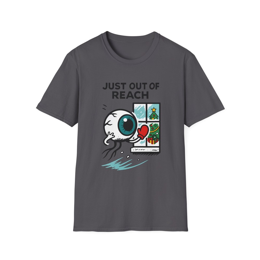 Unisex Softstyle T-Shirt Eyeball Frosted Window Christmas Scene Surreal Winter