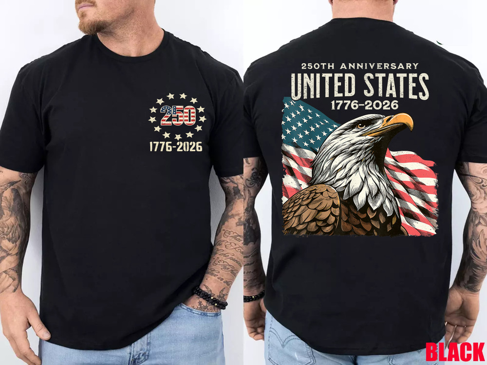 250 Anniversary USA Tee America 250th Unisex Front and Back T-Shirt