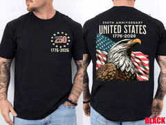 250 Anniversary USA Tee America 250th Unisex Front and Back T-Shirt
