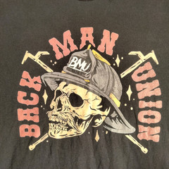 T-Shirt Men’s Large Skull Back Man Union Hardhat Miner Working Man Black 14915