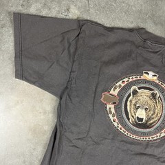 Vintage Grizzly Bear T Shirt Mens XL Gray Flaws Discovery Channel Preowned