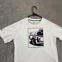 Puma BMW Motorsport Shirt Mens Medium White Race Car Racing Graphic Tee T-Shirt