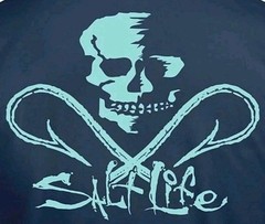Salt life Long Sleeve, Skull and Hooks, Men’s Graphic TShirt, Medium