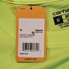 Carhartt Hi Vis Safety T Shirt XL Lime Yellow ASC Sabertooth Logo NWT