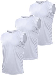 Men’s 3 Pack Mesh Active Athletic Tank Tops, Quick Dry Moisture Wicking Perfo…