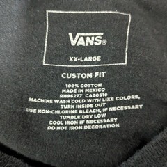 Vans Custom Fit 100% Cotton Black T-Shirt Pink Grim Reaper Graphic Size 2XL