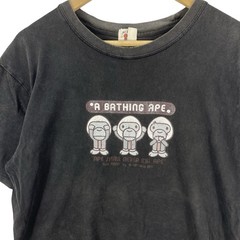 Vintage A BATHING APE BAPE Baby Milo Three Wise Monkeys Graphic