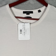 Vince Shirt Mens 2XL White Solid Pima Cotton Crewneck Jersey T-Shirt Peru Pique