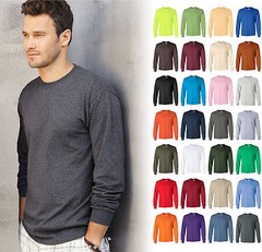 Gildan Ultra Cotton (Pack of 3) Mens Crewneck Long Sleeve T-Shirt S-5XL – 2400