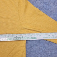 Chaps Shirt Mens Small Yellow Long Sleeve Henley Soft Feel Tagless Jersey Tee