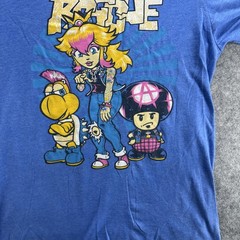Video Game Rogue Shirt Mens Large Blue Punk Princess Parody Nintendo Tee Gamer