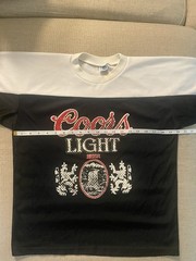 Vintage 1970s 1980s Coors Light Beer Logo Mesh Jersey T Shirt Medium Artex