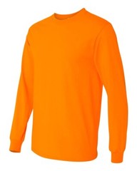 Long Sleeve Custom Printed LOGO/TEXT Shirt Safety Orange – Safety Green