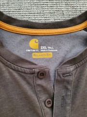 Carhartt Force Men’s Relaxed Fit Henley Pocket T-Shirt Gray 2XL Tall Solid