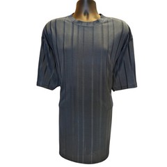 Stacy Adams Shirt Mens 3XLT Textured Blue Striped Short Sleeve Crew Neck